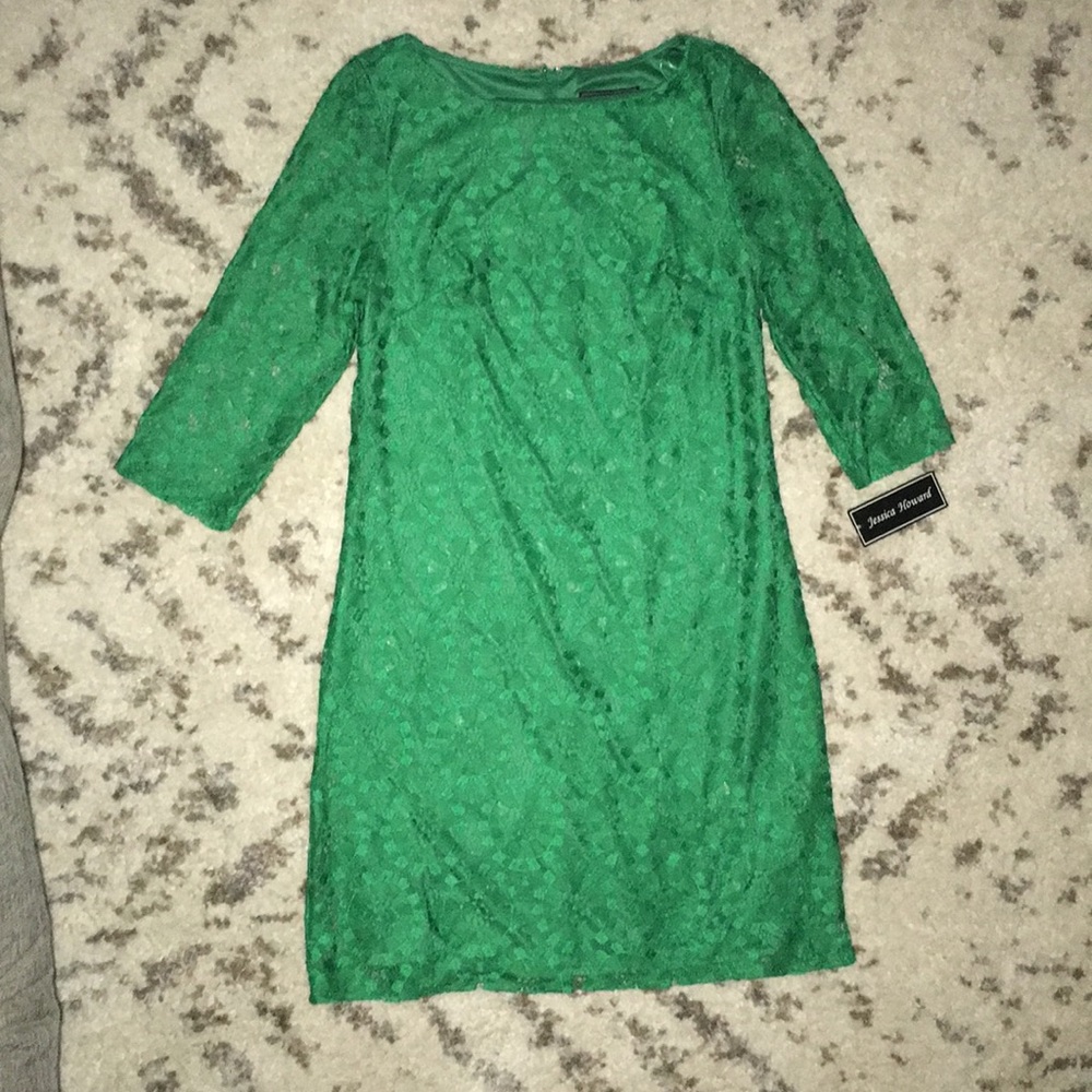 green designed dress
